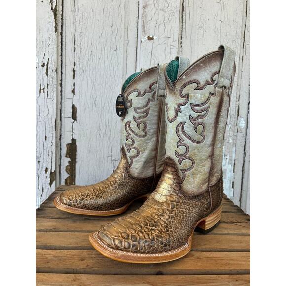 Corral B5507 Women’s Python Cowgirl Boots 8.5 | Exotic Square Toe Western NEW🤠 - Picture 2 of 15